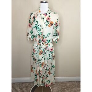 Floral Sheer Midi Shirt Dress Sold